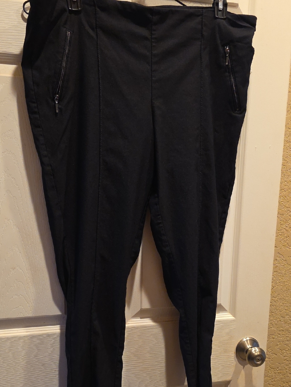 Michel Studio Black Stretch Slim Dress Pants with Zip Pockets Alexa Pullon